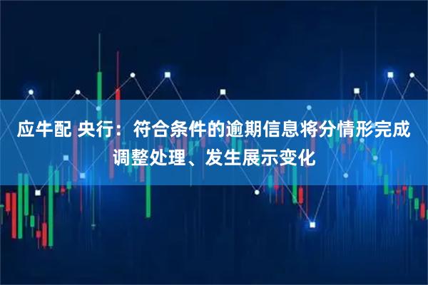 应牛配 央行：符合条件的逾期信息将分情形完成调整处理、发生展示变化
